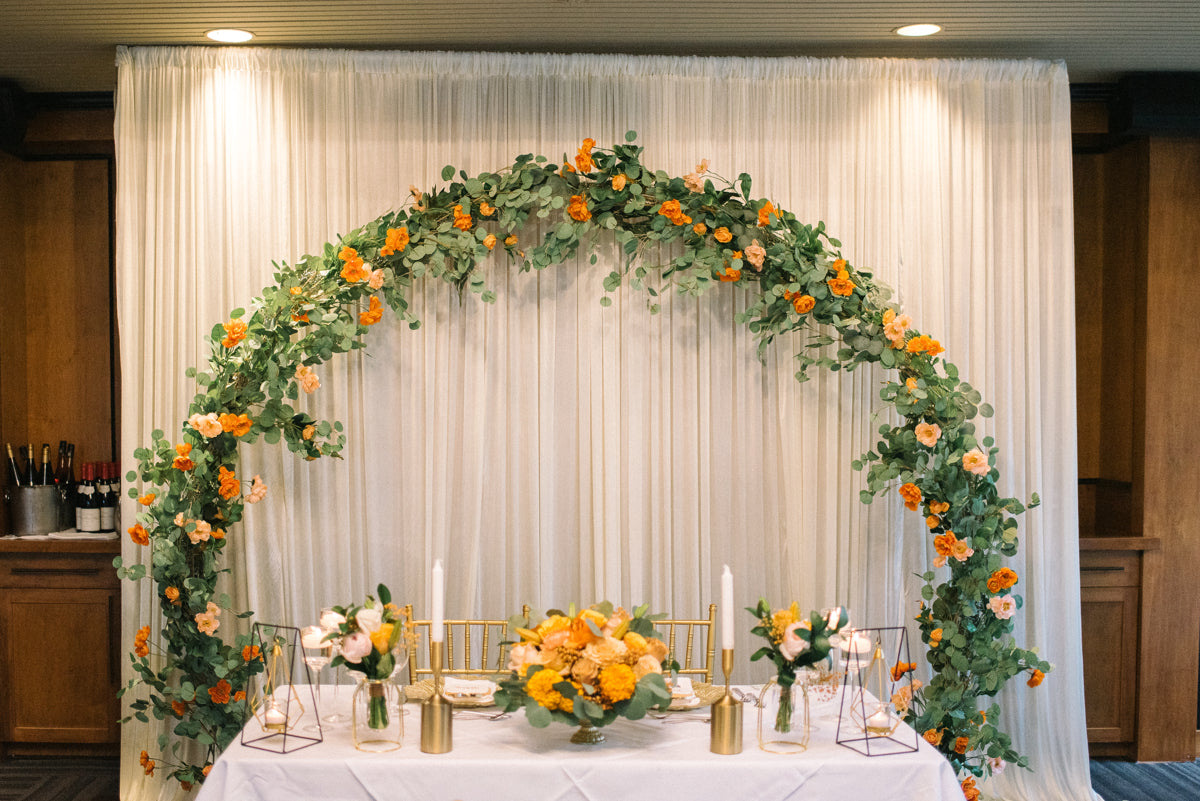 Wedding Ceremony Double Ring Arch, Passable Walk- Through Arch Only - Fino Decor