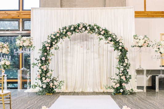 Wedding Ceremony Double Ring Arch, Passable Walk- Through Arch Only - Fino Decor