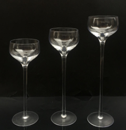 Raised Round Candle Holder Glass Vase Set - Fino Decor