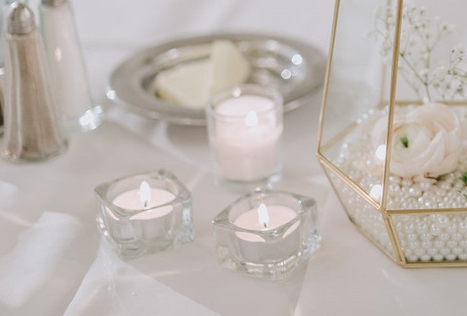 Clear Glass Tealight Holder/Glass Mini Candle Holder - Fino Decor