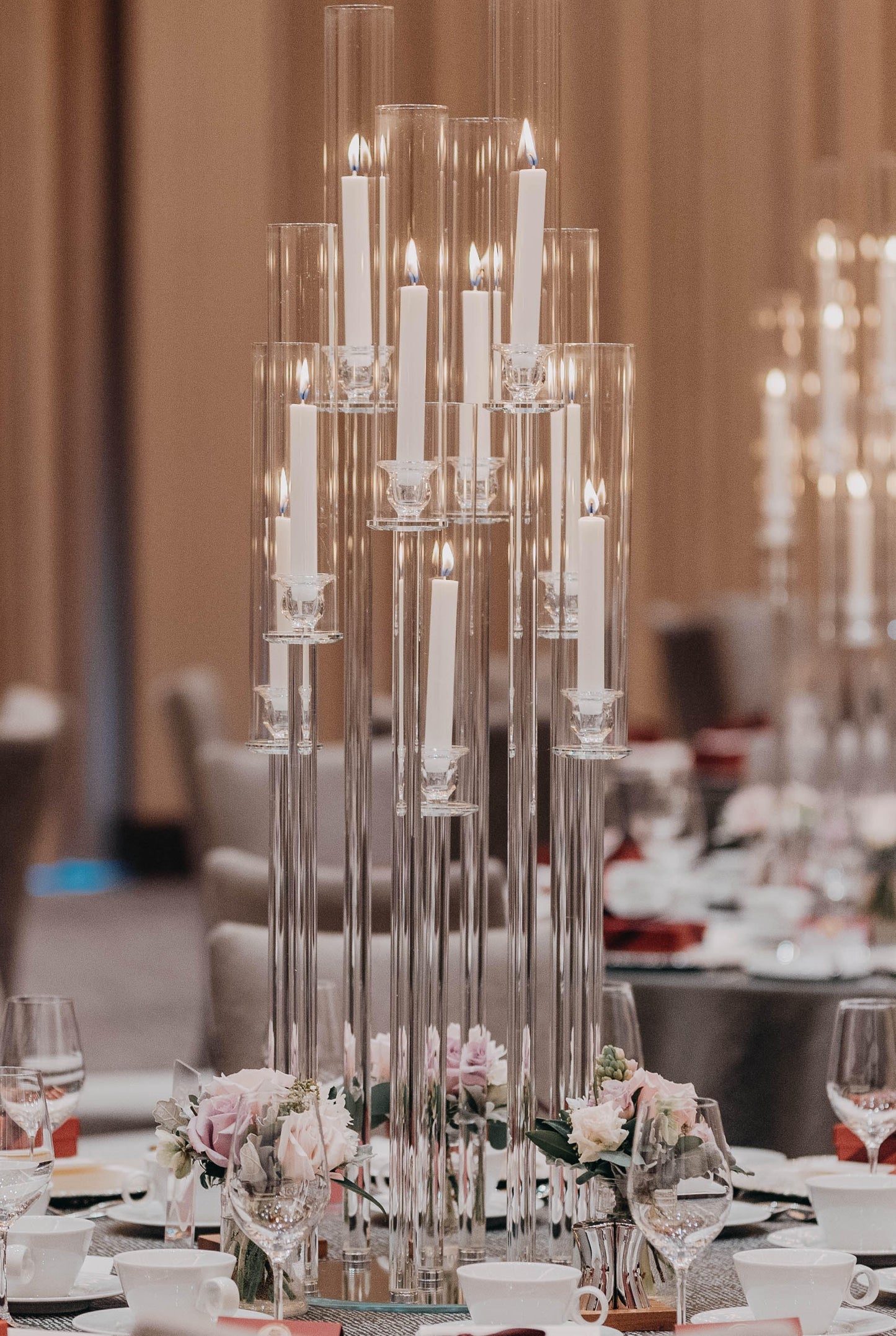 12 Arms Crystal Wedding Candelabra / Weddings Centerpieces - Fino Decor