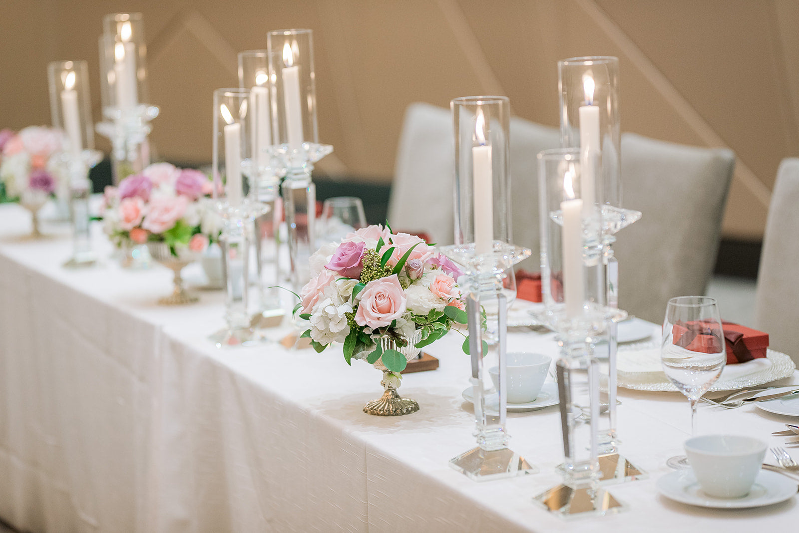 Leon Crystal Pillar Candle Holder Set - Fino Decor