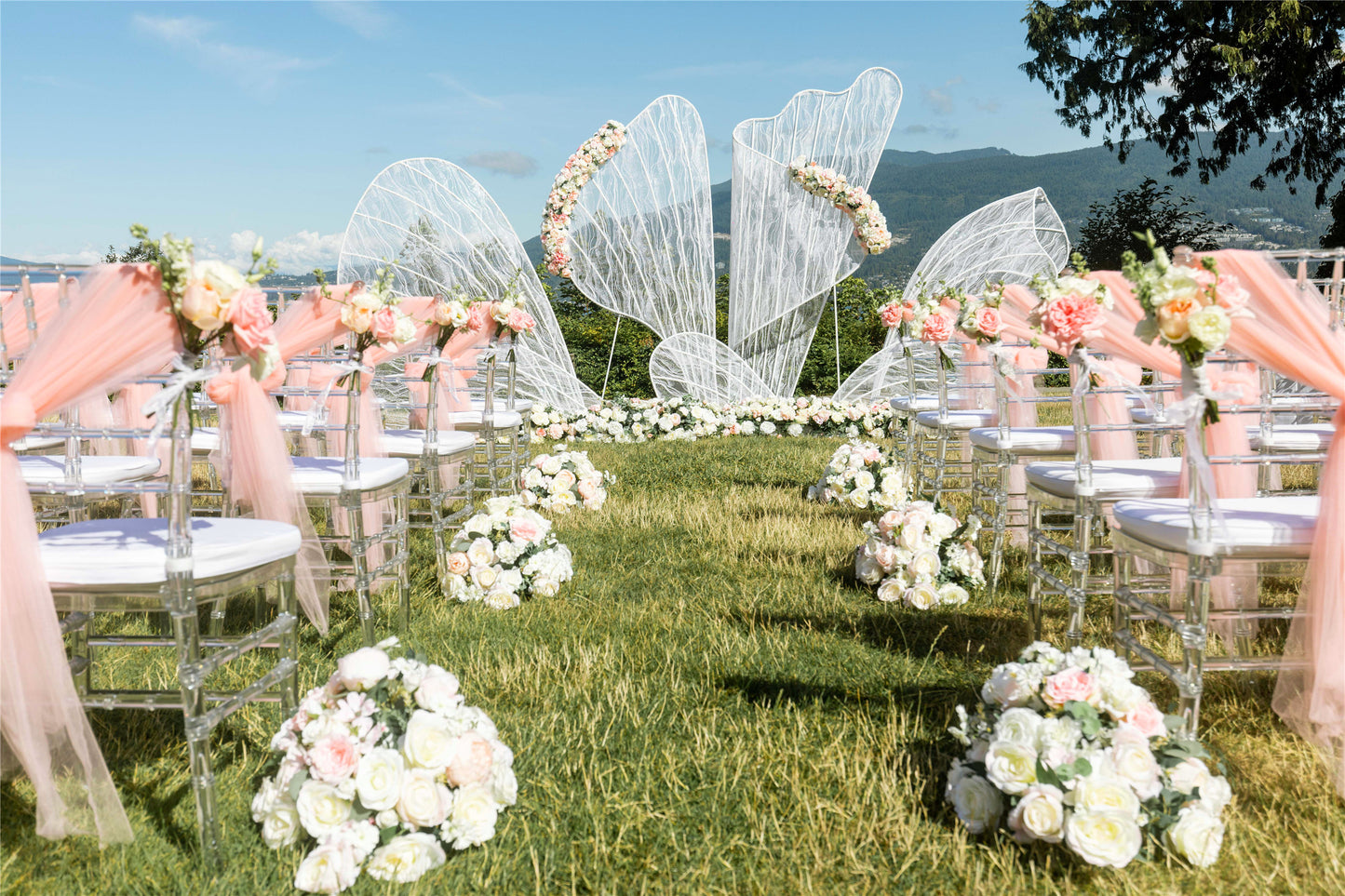 Iron Petal Large Stage Background/Ceremony Arch Only - Fino Decor