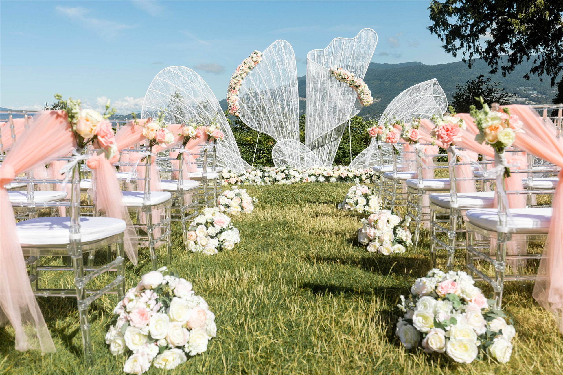 Iron Petal Large Stage Background/Ceremony Arch Only - Fino Decor