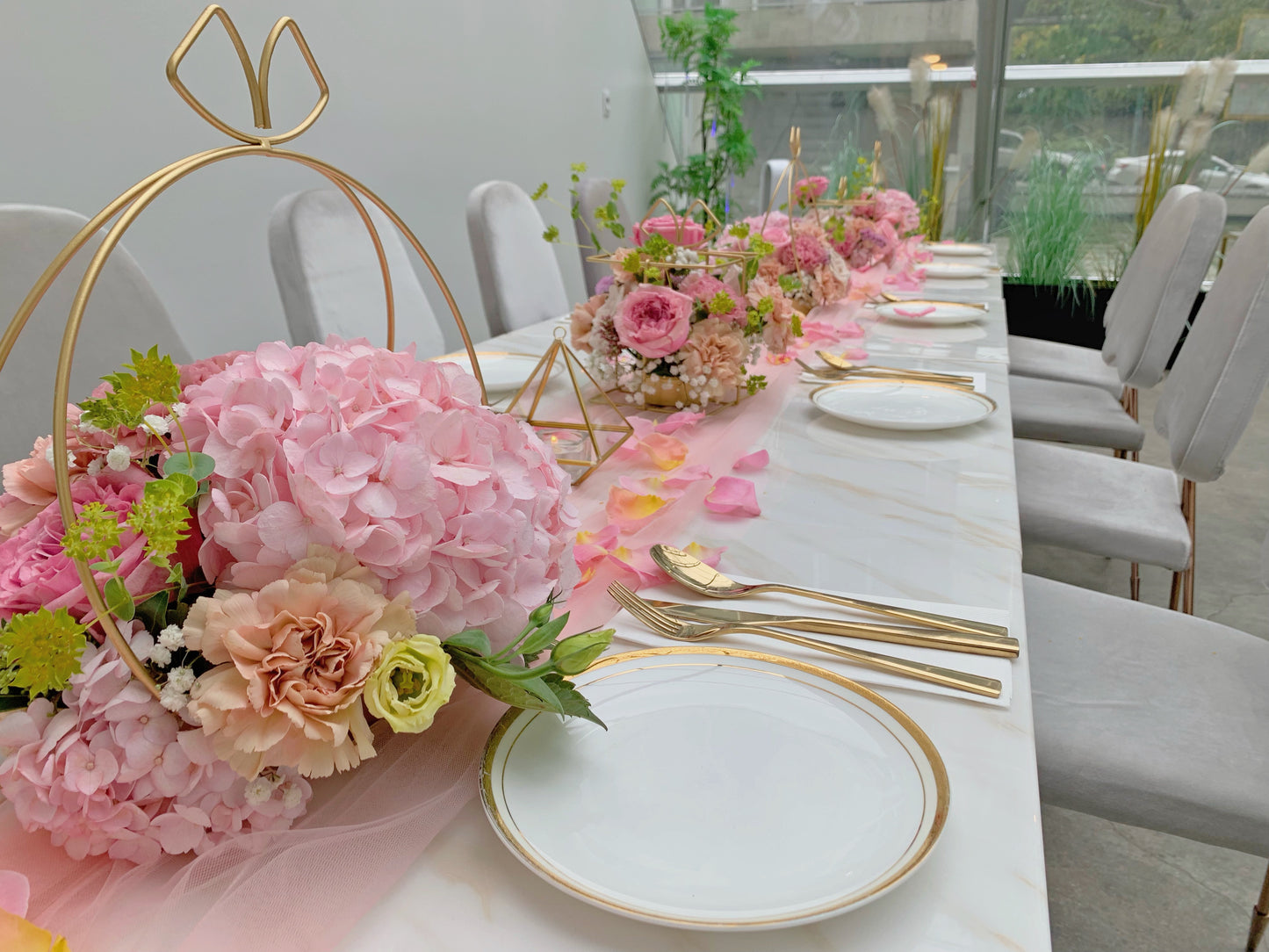 Circle Gold Flower Bowl - Fino Decor