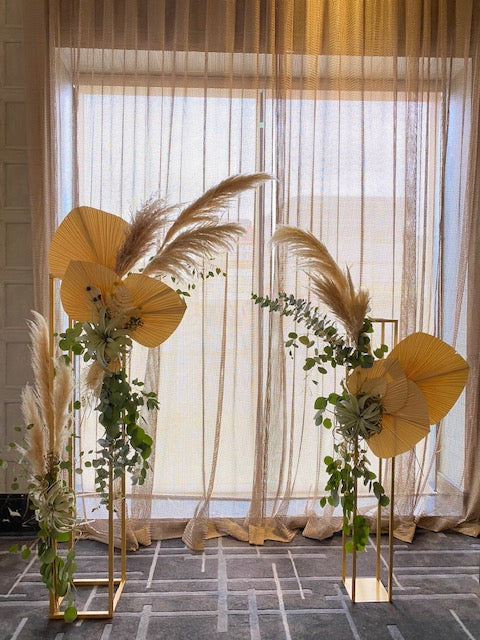Metal Rectangular Tall Floral Stand/Column Arch - Fino Decor