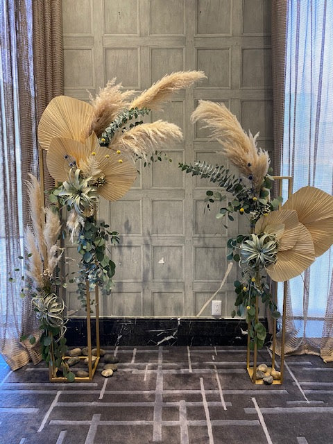 Metal Rectangular Tall Floral Stand/Column Arch - Fino Decor