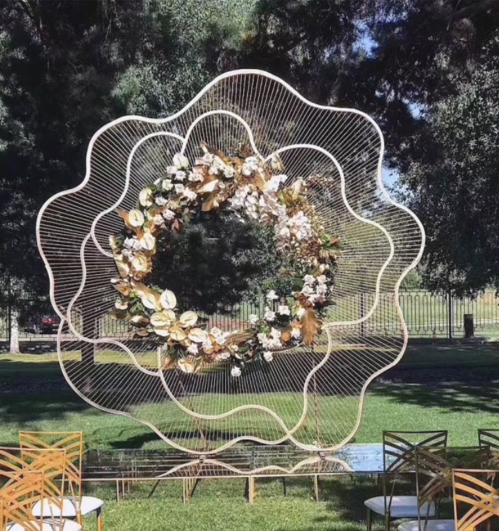 LED Iron flower Background/Flower-Stand Decoeation, Arch Only with LED Light - Fino Decor