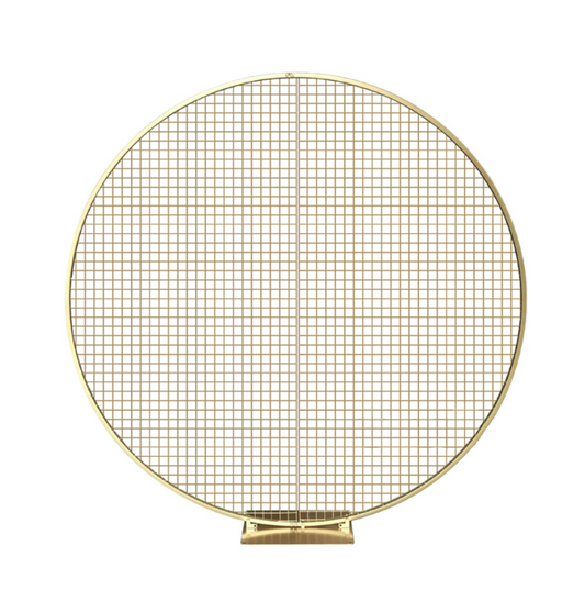 Iron Gold Round Arch with Grid Only - Fino Decor