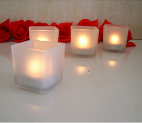 Square Frosted Candle Holder - Fino Decor
