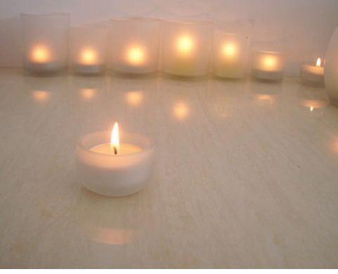 Cylinder Frosted Candle Holder - Fino Decor