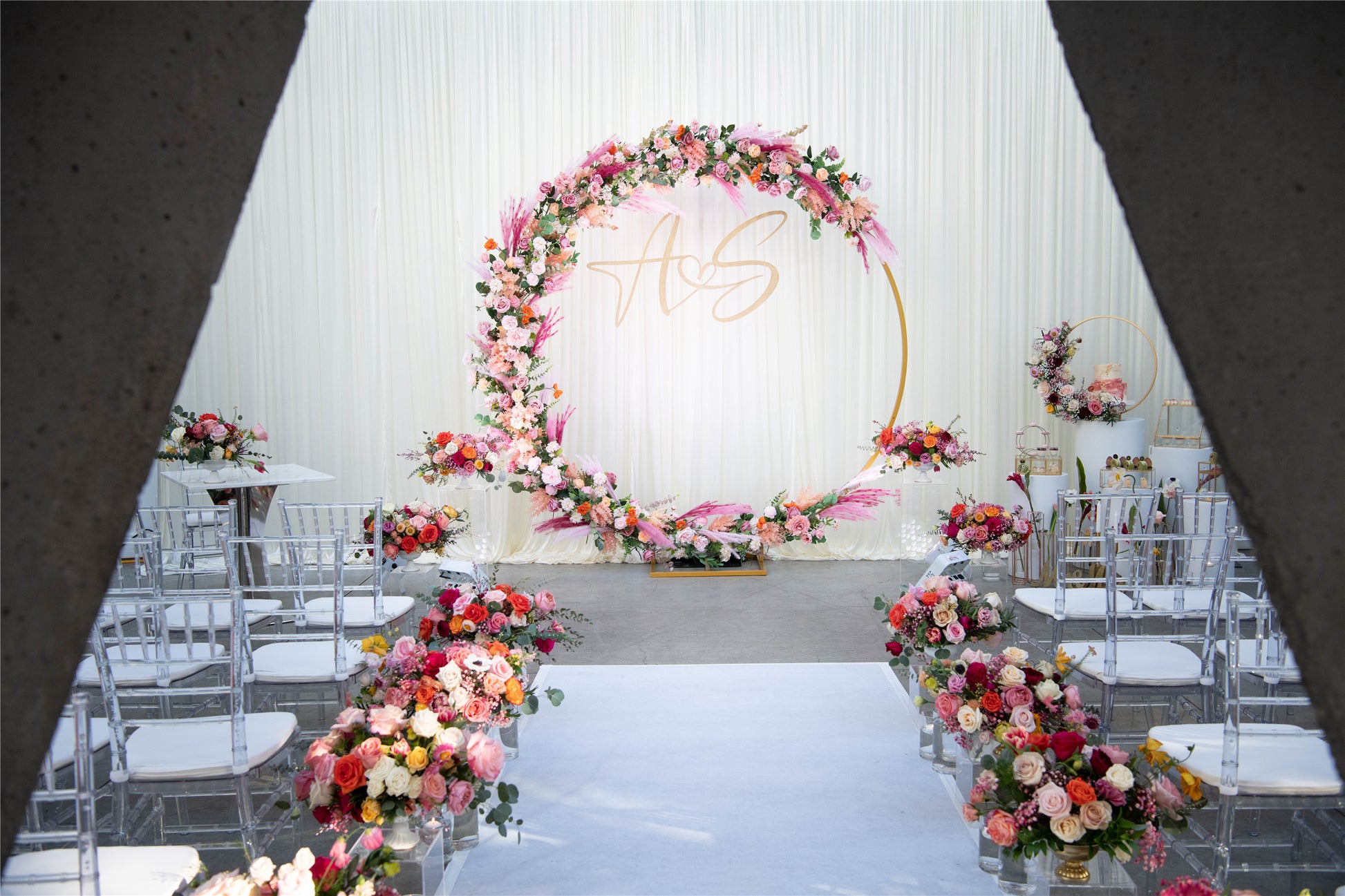 Metal Round Wedding Arch/ Circle Wedding Arch Only (Square Pipe) - Fino Decor