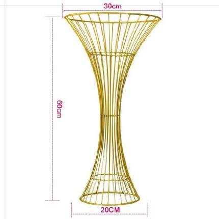 Trumpet Gold Centerprice Flower Stand / Pillar - Fino Decor