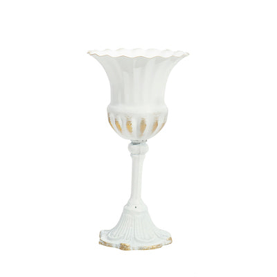 White Vintage Small Flower Vase - Fino Decor