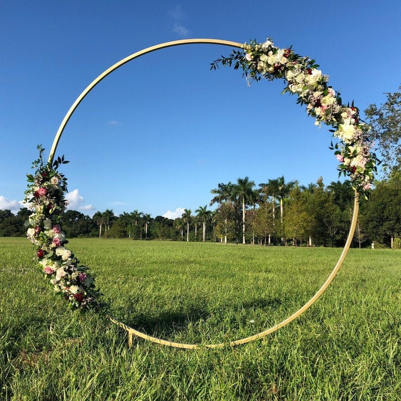 Metal Round Wedding Arch/ Circle Wedding Arch Only (Square Pipe) - Fino Decor